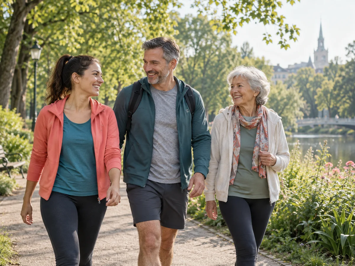 Adults supporting one another in healthy daily habits